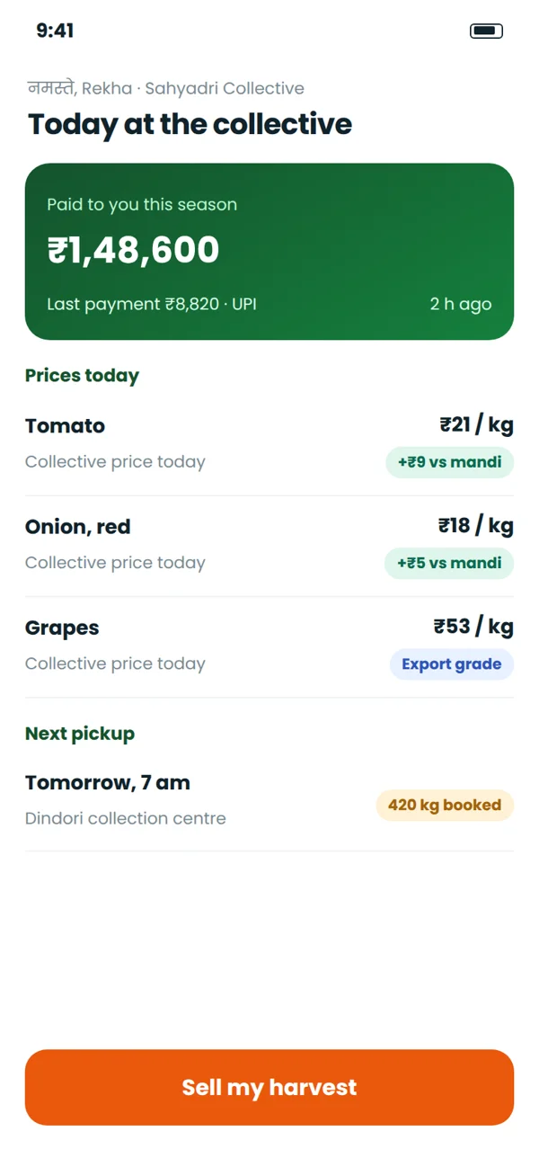 The marketplace app a farmer sells through